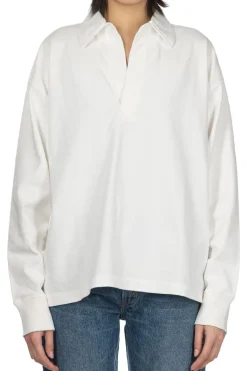Outlet YLEVE Open End Cotton Pigment Dye Skipper Pullover - White