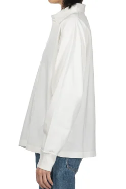 Outlet YLEVE Open End Cotton Pigment Dye Skipper Pullover - White