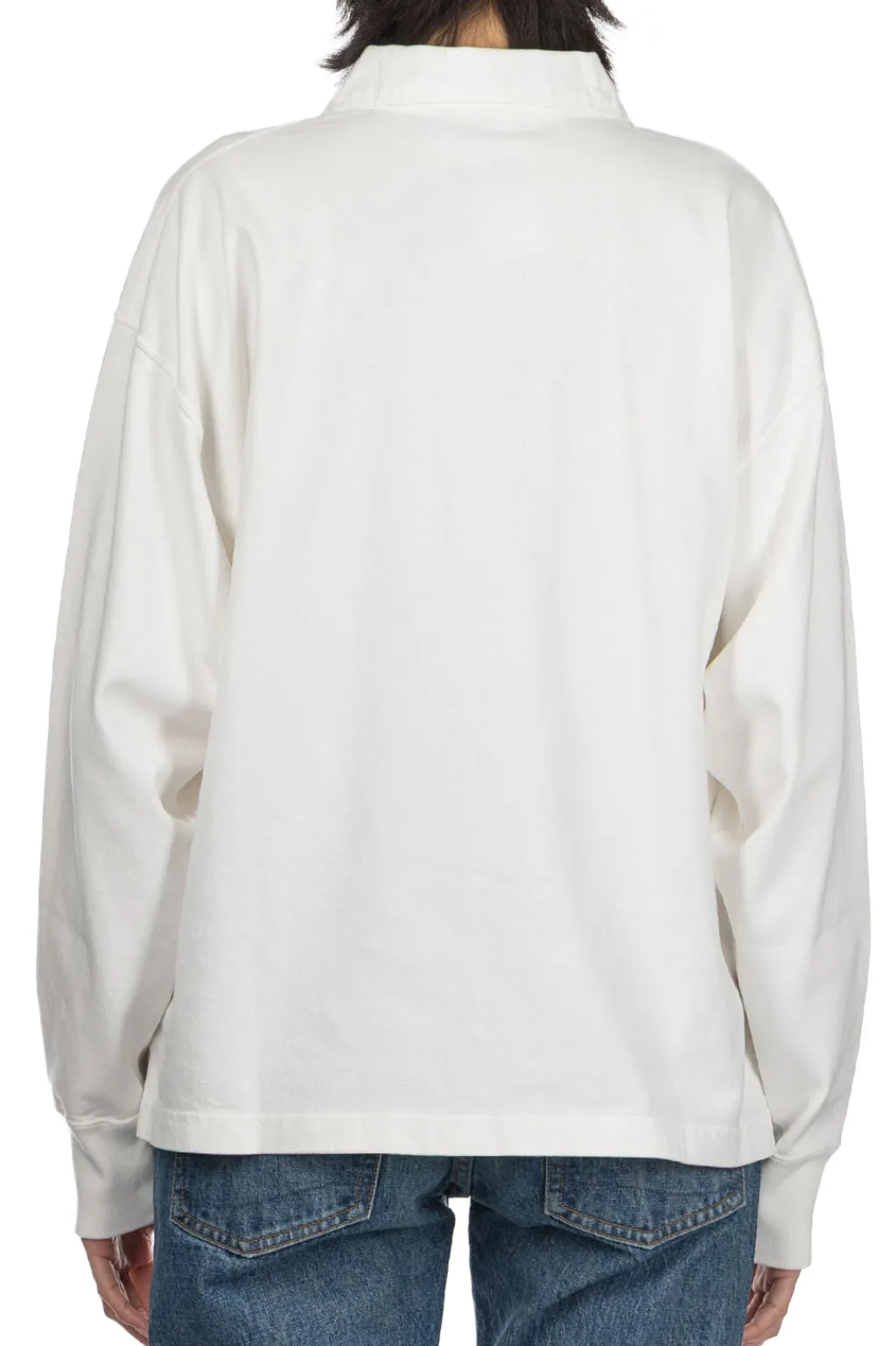 Outlet YLEVE Open End Cotton Pigment Dye Skipper Pullover - White