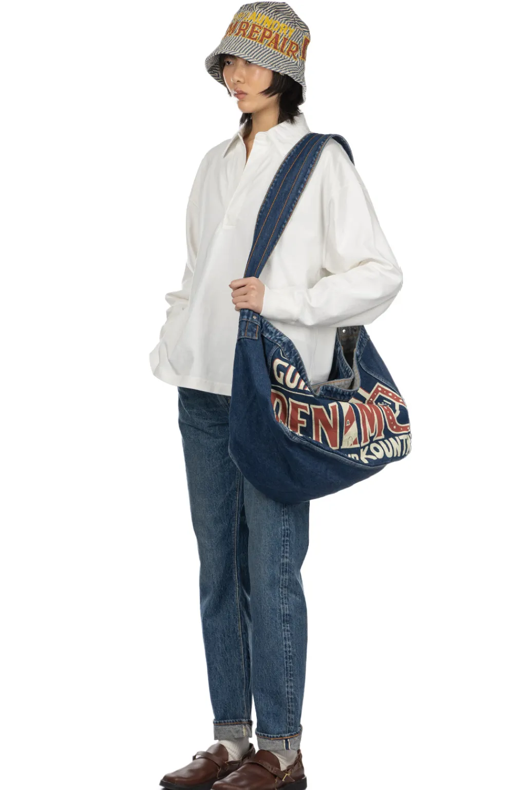Outlet YLEVE Open End Cotton Pigment Dye Skipper Pullover - White