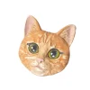 Fashion Palnart Poc Orange Cat Brooch - Brown