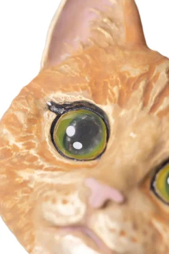 Fashion Palnart Poc Orange Cat Brooch - Brown
