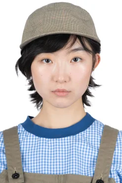 Sale Cableami Organic Cotton / Cordura Typewriter Check Jet Cap - Beige