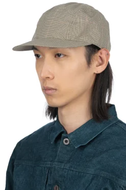 Sale Cableami Organic Cotton / Cordura Typewriter Check Jet Cap - Beige