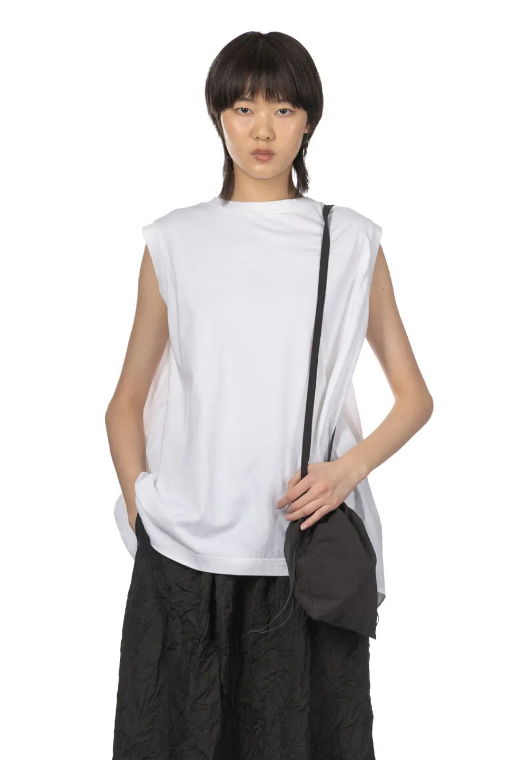 Online TOUJOURS Organic Cotton Light Jersey Sleeveless T-Shirt - Optical White