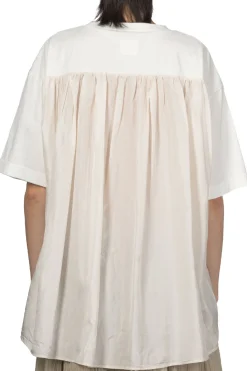 Outlet TOUJOURS Organic Cotton Light Jersey Combination T-Shirt -Off White