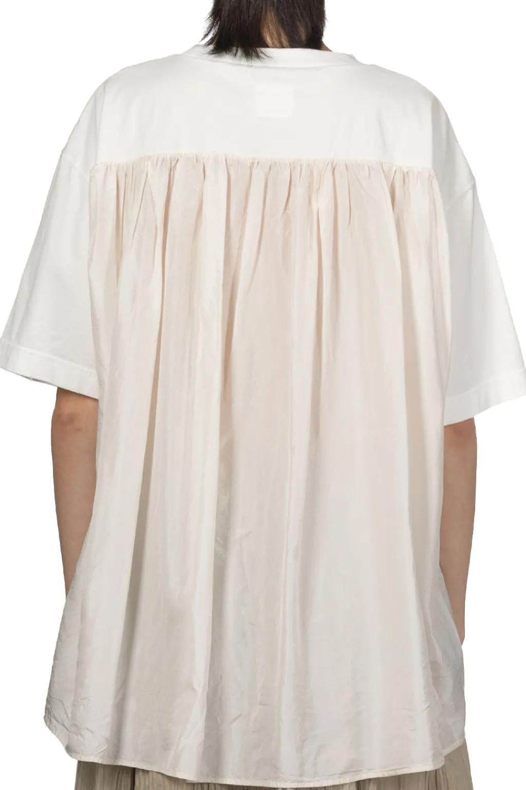 Outlet TOUJOURS Organic Cotton Light Jersey Combination T-Shirt -Off White
