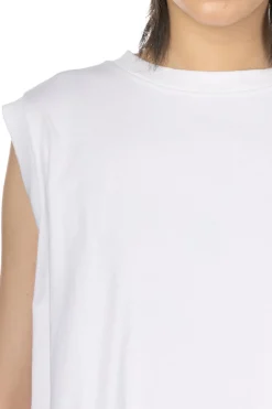Online TOUJOURS Organic Cotton Light Jersey Sleeveless T-Shirt - Optical White
