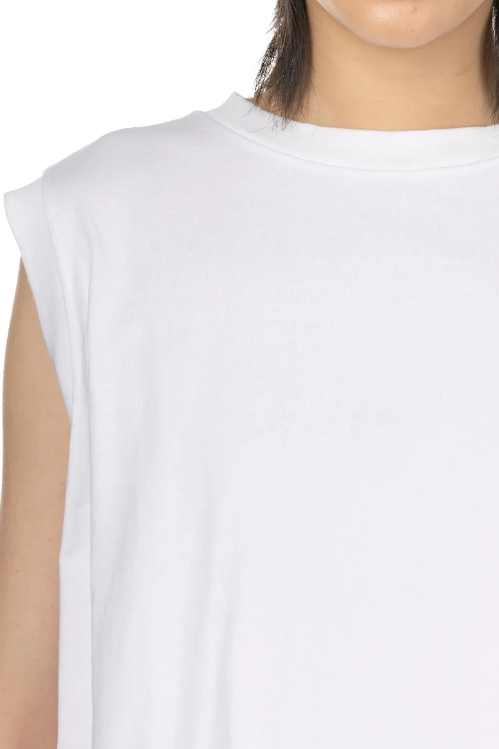 Online TOUJOURS Organic Cotton Light Jersey Sleeveless T-Shirt - Optical White