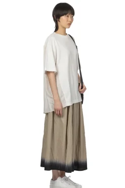 Outlet TOUJOURS Organic Cotton Light Jersey Combination T-Shirt -Off White