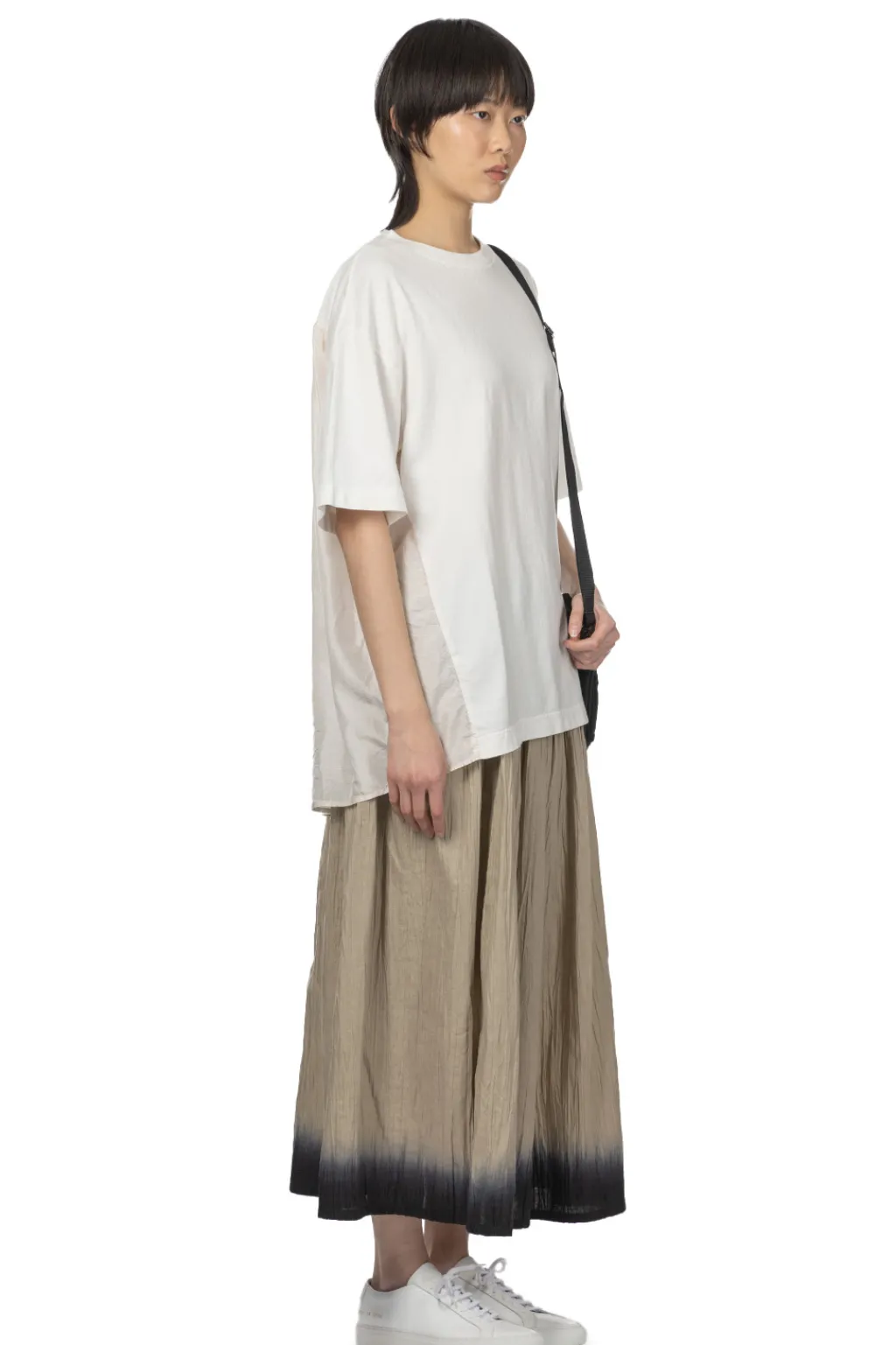 Outlet TOUJOURS Organic Cotton Light Jersey Combination T-Shirt -Off White