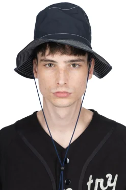 Discount Cableami Organic Cotton x Cordura Rip-Stop Hat with Strap - Navy