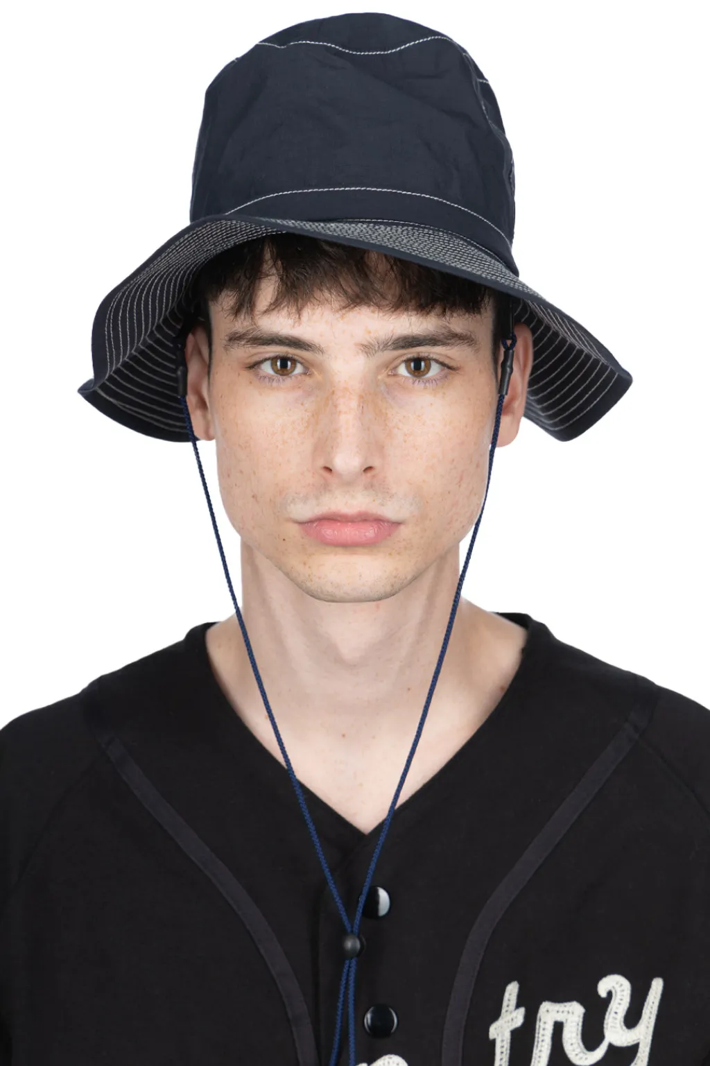Discount Cableami Organic Cotton x Cordura Rip-Stop Hat with Strap - Navy