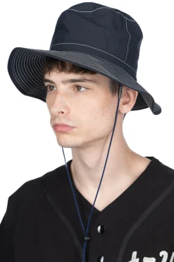 Discount Cableami Organic Cotton x Cordura Rip-Stop Hat with Strap - Navy