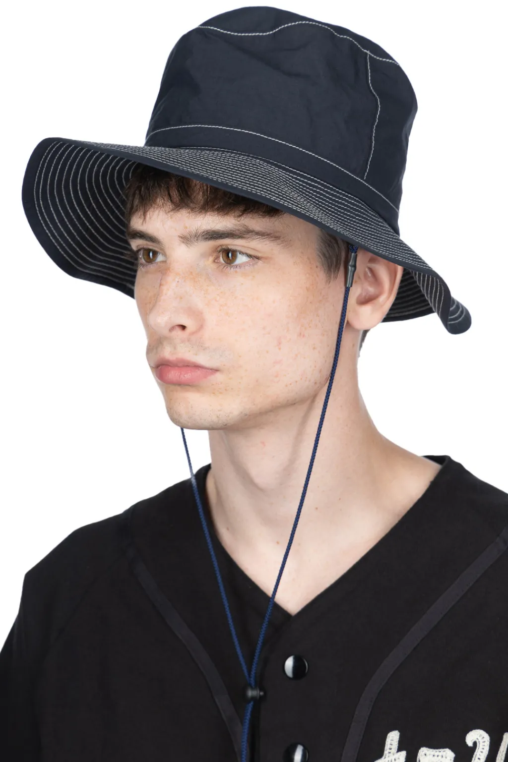 Discount Cableami Organic Cotton x Cordura Rip-Stop Hat with Strap - Navy