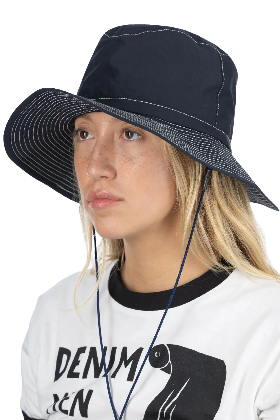 Best Cableami Organic Cotton x Cordura Rip-Stop Hat with Strap - Navy