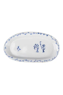 Online Motif Ceramic and Art Oval Small Plate - Apple Shooting