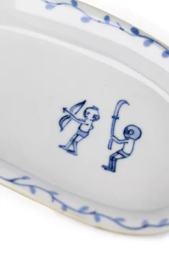 Online Motif Ceramic and Art Oval Small Plate - Apple Shooting