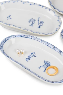 Fashion Motif Ceramic and Art Oval Small Plate - Cobra Twist
