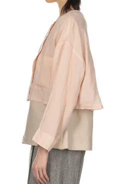 Online Manon Over Dye Ramie Short Jacket - Pink