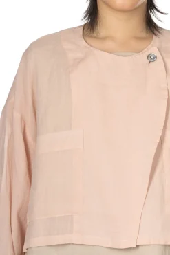 Online Manon Over Dye Ramie Short Jacket - Pink