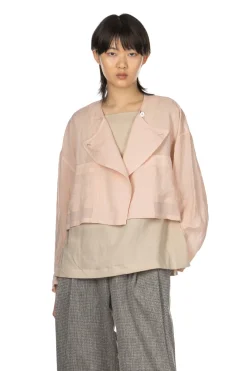 Online Manon Over Dye Ramie Short Jacket - Pink