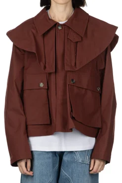 Best JW Anderson Oversized Collar Cropped Trench Jacket