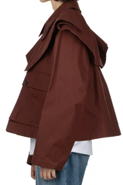 Best JW Anderson Oversized Collar Cropped Trench Jacket
