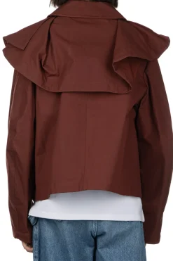 Best JW Anderson Oversized Collar Cropped Trench Jacket