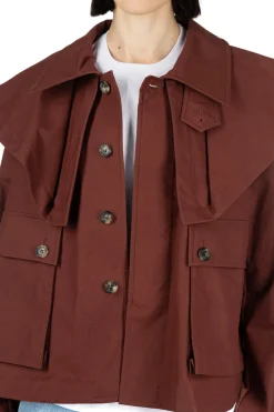 Best JW Anderson Oversized Collar Cropped Trench Jacket