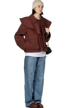 Best JW Anderson Oversized Collar Cropped Trench Jacket