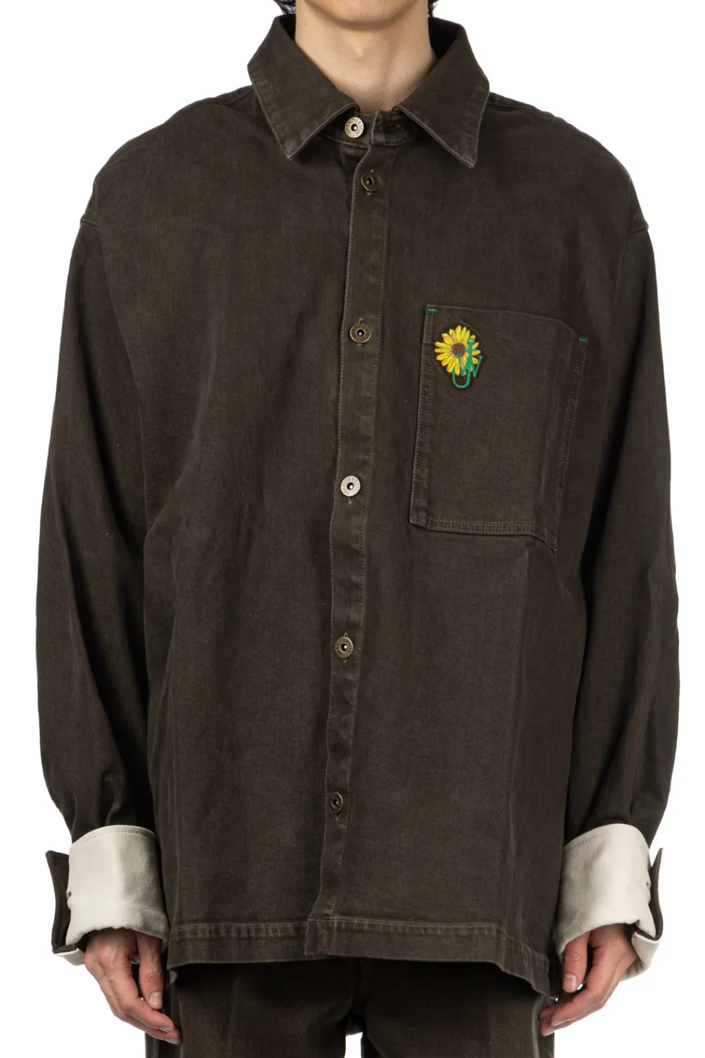 Online JW Anderson Oversized Contrast Cuff Shirt - Smoke