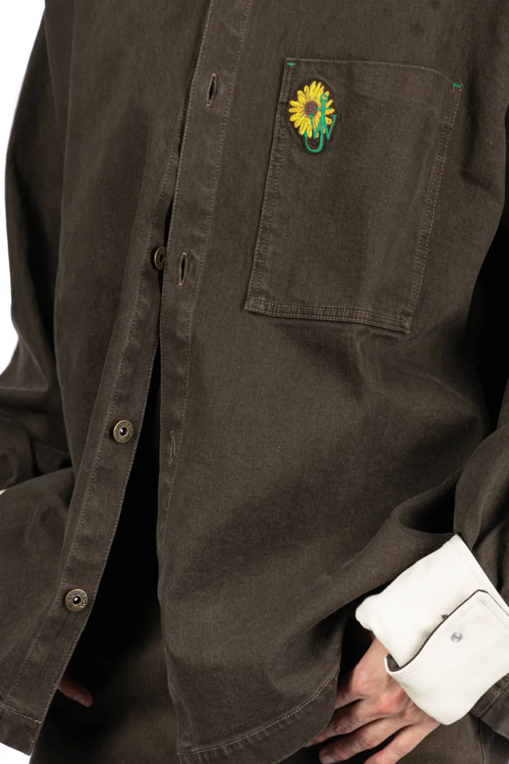 Online JW Anderson Oversized Contrast Cuff Shirt - Smoke