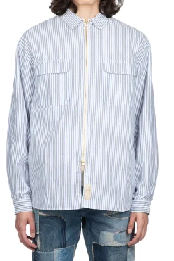 Clearance Kapital OX Stripe Drizzler Work Shirt - Blue