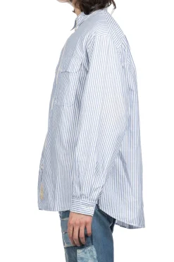 Clearance Kapital OX Stripe Drizzler Work Shirt - Blue