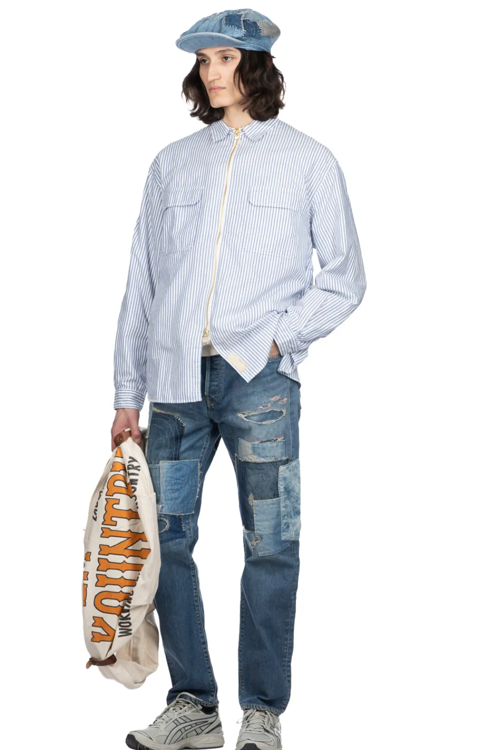 Clearance Kapital OX Stripe Drizzler Work Shirt - Blue