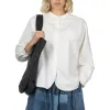 Online Nachukara Oxford Band Collar Shirt - White
