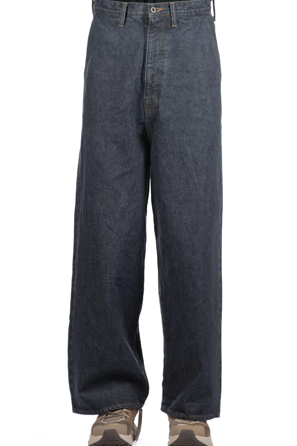 Outlet Kapital 14oz BLKxECR Denim PORT Baggy Pants
