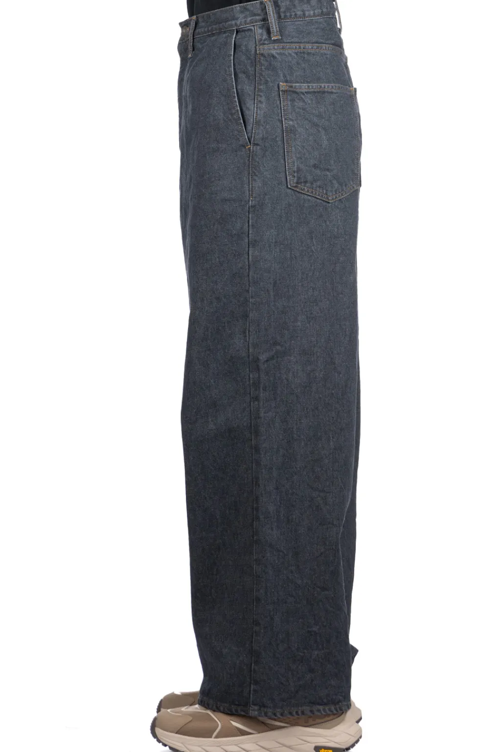 Outlet Kapital 14oz BLKxECR Denim PORT Baggy Pants