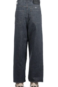 Outlet Kapital 14oz BLKxECR Denim PORT Baggy Pants