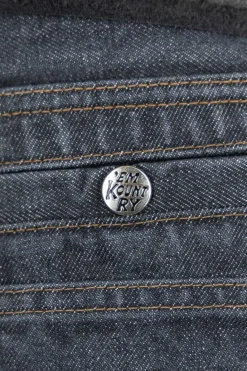 Outlet Kapital 14oz BLKxECR Denim PORT Baggy Pants