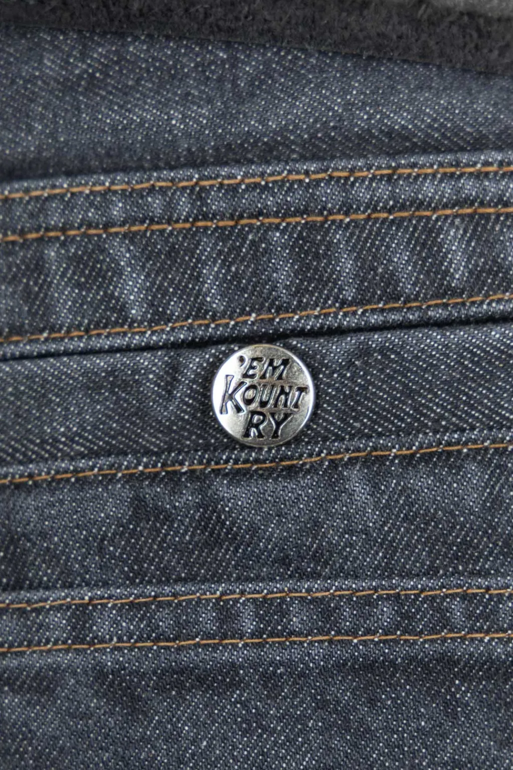Outlet Kapital 14oz BLKxECR Denim PORT Baggy Pants