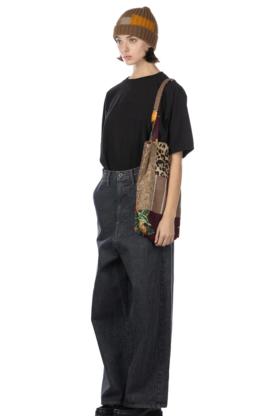 New Kapital 14oz BLKxECR Denim PORT Baggy Pants
