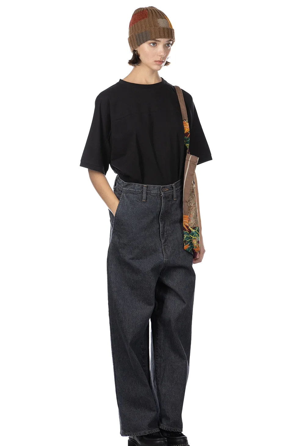 New Kapital 14oz BLKxECR Denim PORT Baggy Pants
