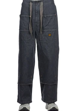 Fashion Kapital 14oz BLKxECR Denim W-Knee EASY Baggy Pants - BNA
