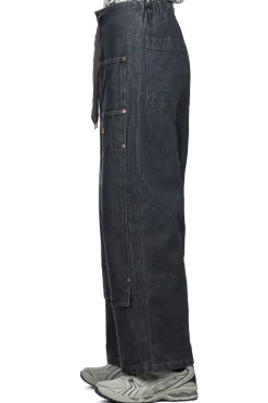 Fashion Kapital 14oz BLKxECR Denim W-Knee EASY Baggy Pants - BNA