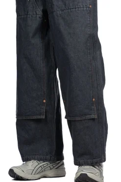 Fashion Kapital 14oz BLKxECR Denim W-Knee EASY Baggy Pants - BNA