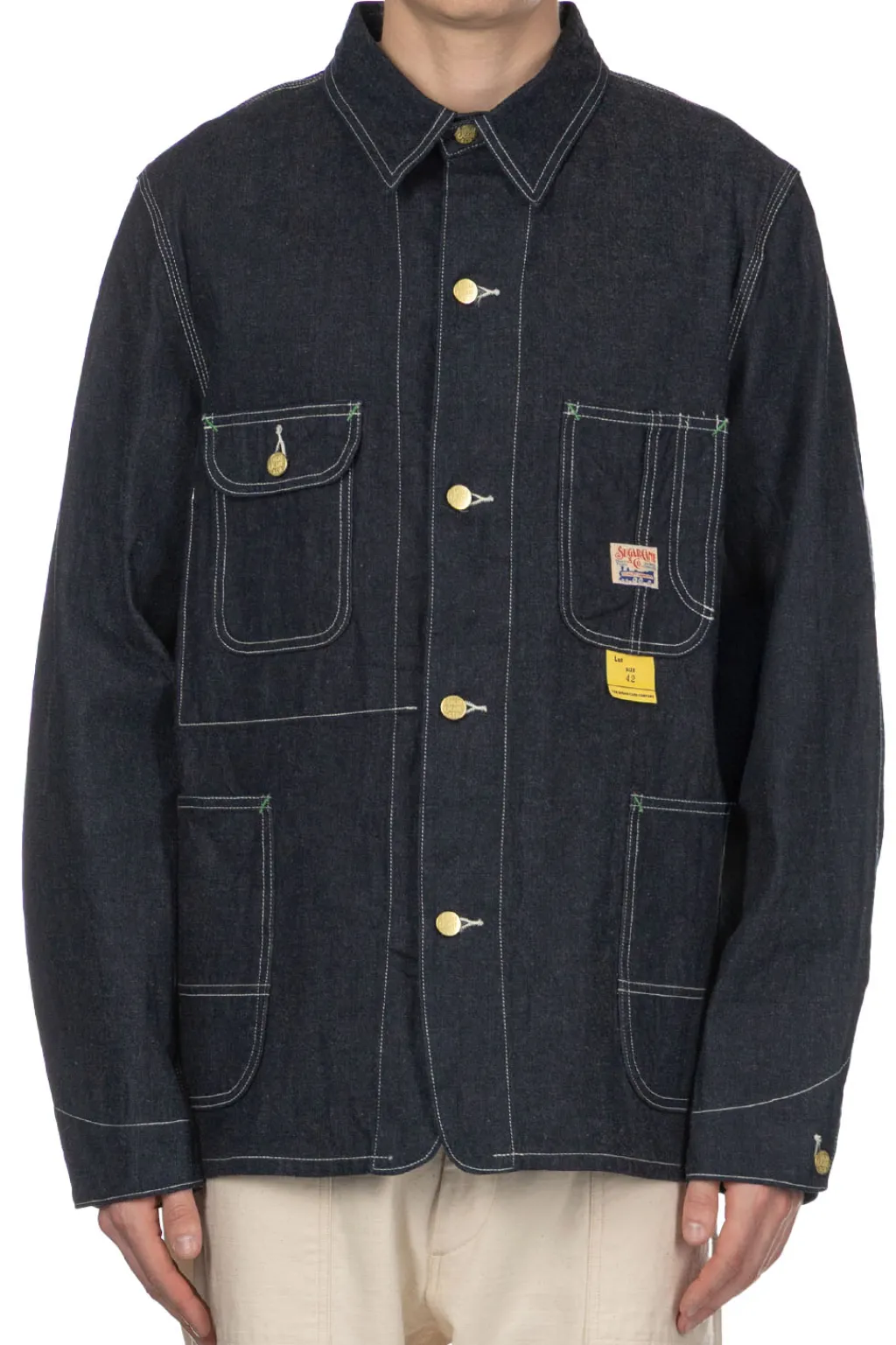 Hot Sugar Cane 11oz Blue Denim Work Coat - A Navy