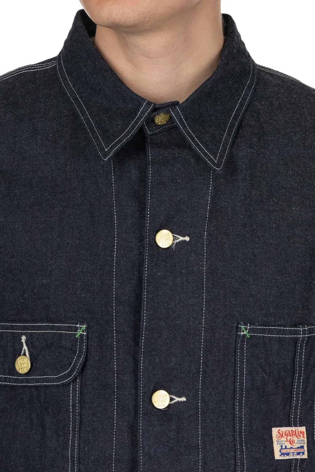 Hot Sugar Cane 11oz Blue Denim Work Coat - A Navy