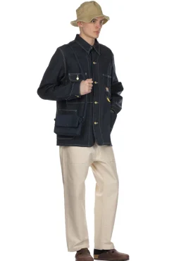 Hot Sugar Cane 11oz Blue Denim Work Coat - A Navy